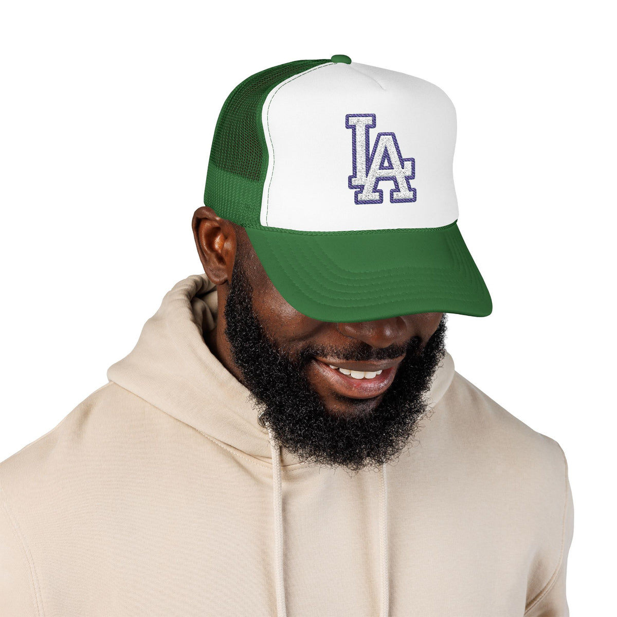 LA logo, Los Angeles California Design, City pride graphic, Varsity style hat cap, T-shirt hoodie POD