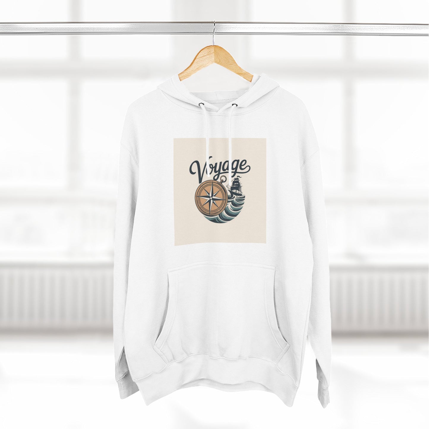 Voyage Compass Hoodie — Nautical Travel Graphic Pullover