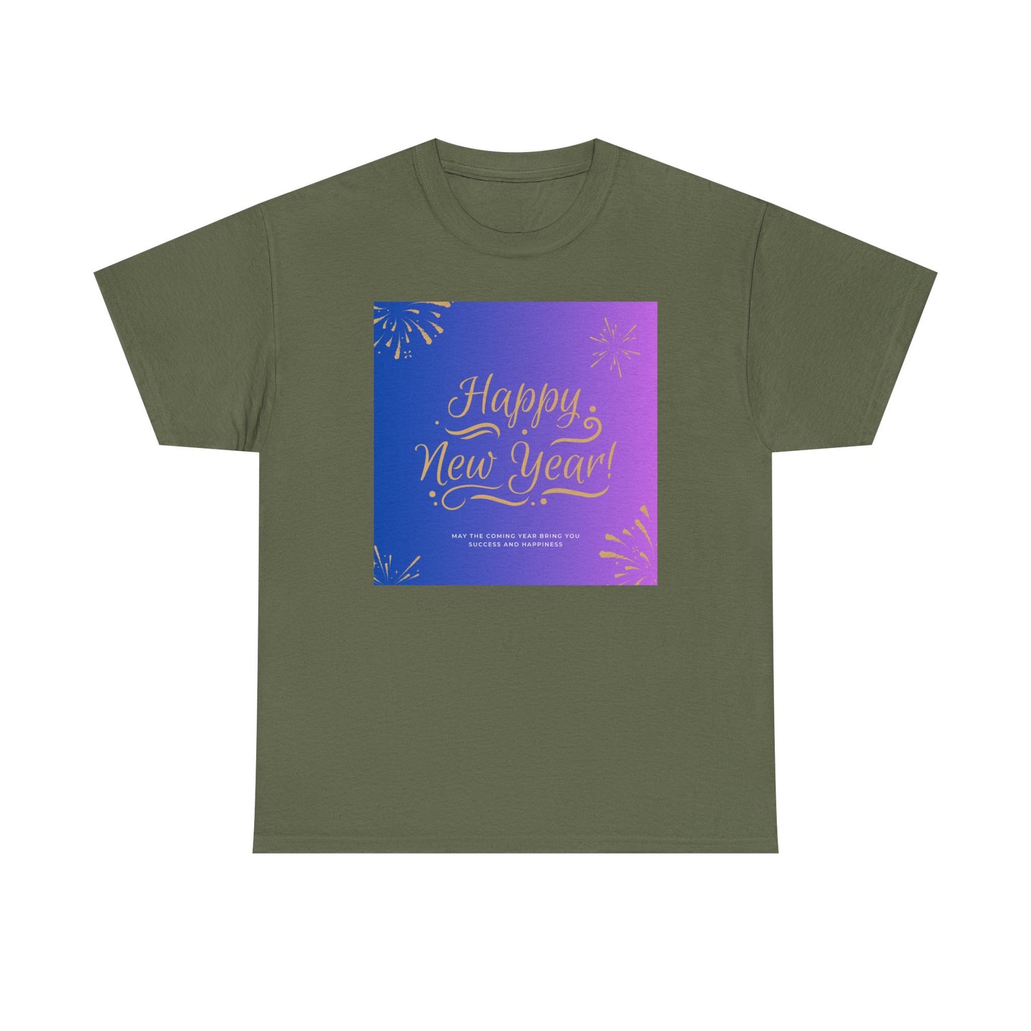 Happy New Year Tee — Festive Gradient Fireworks Holiday T‑Shirt