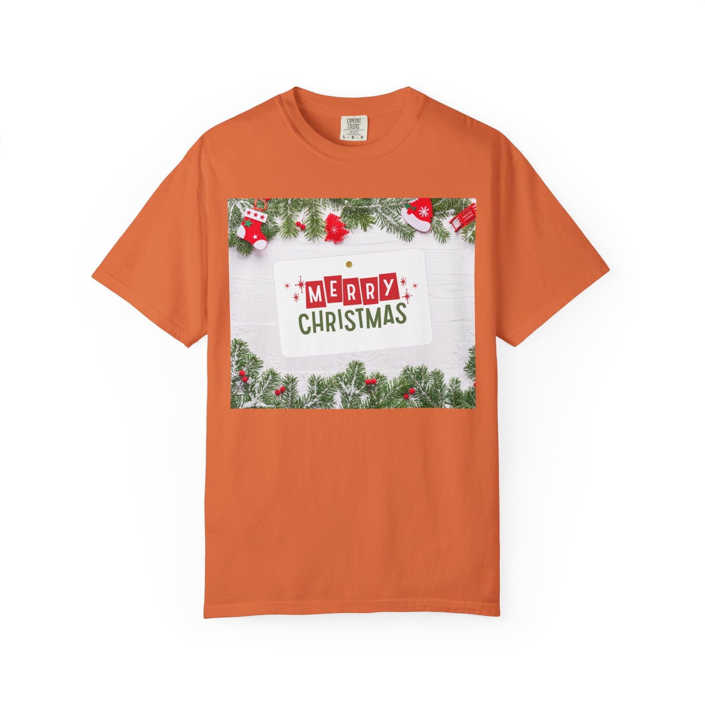 Merry Christmas Holiday T-Shirt — Festive Pine & Ornament Graphic