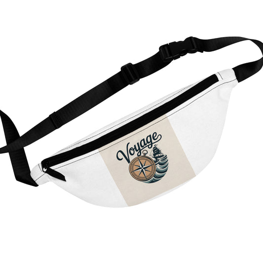 Voyage Nautical Fanny Pack — Compass & Shell Travel Waist Bag