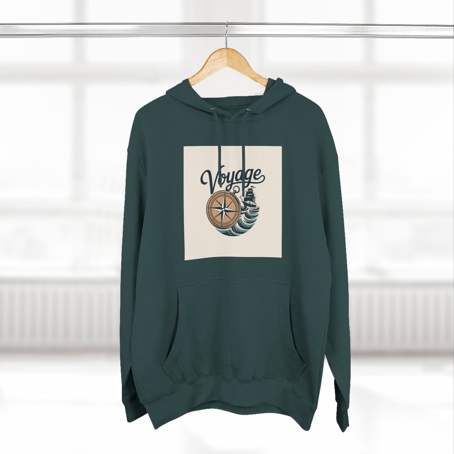 Voyage Compass Hoodie — Nautical Travel Graphic Pullover