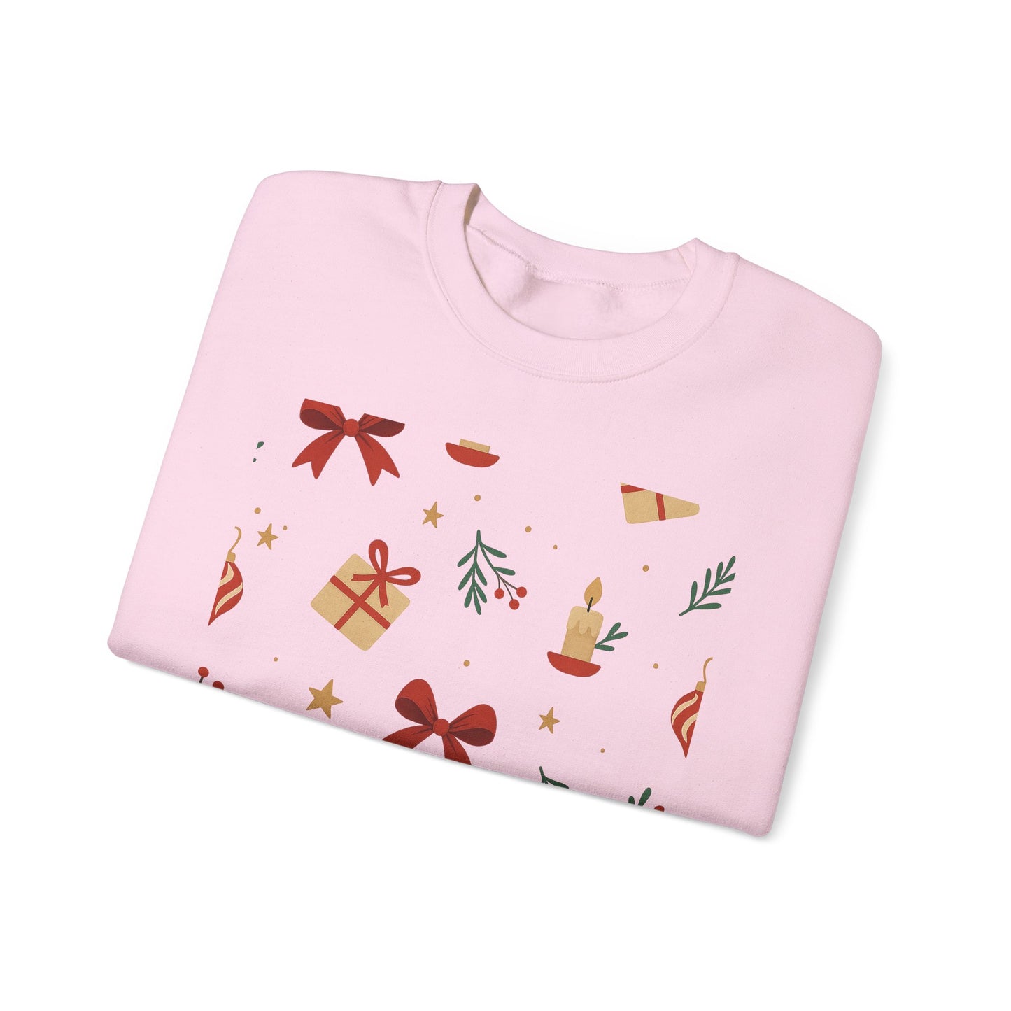 Holiday Pattern Sweatshirt — Festive Gifts & Candle Design Crewneck