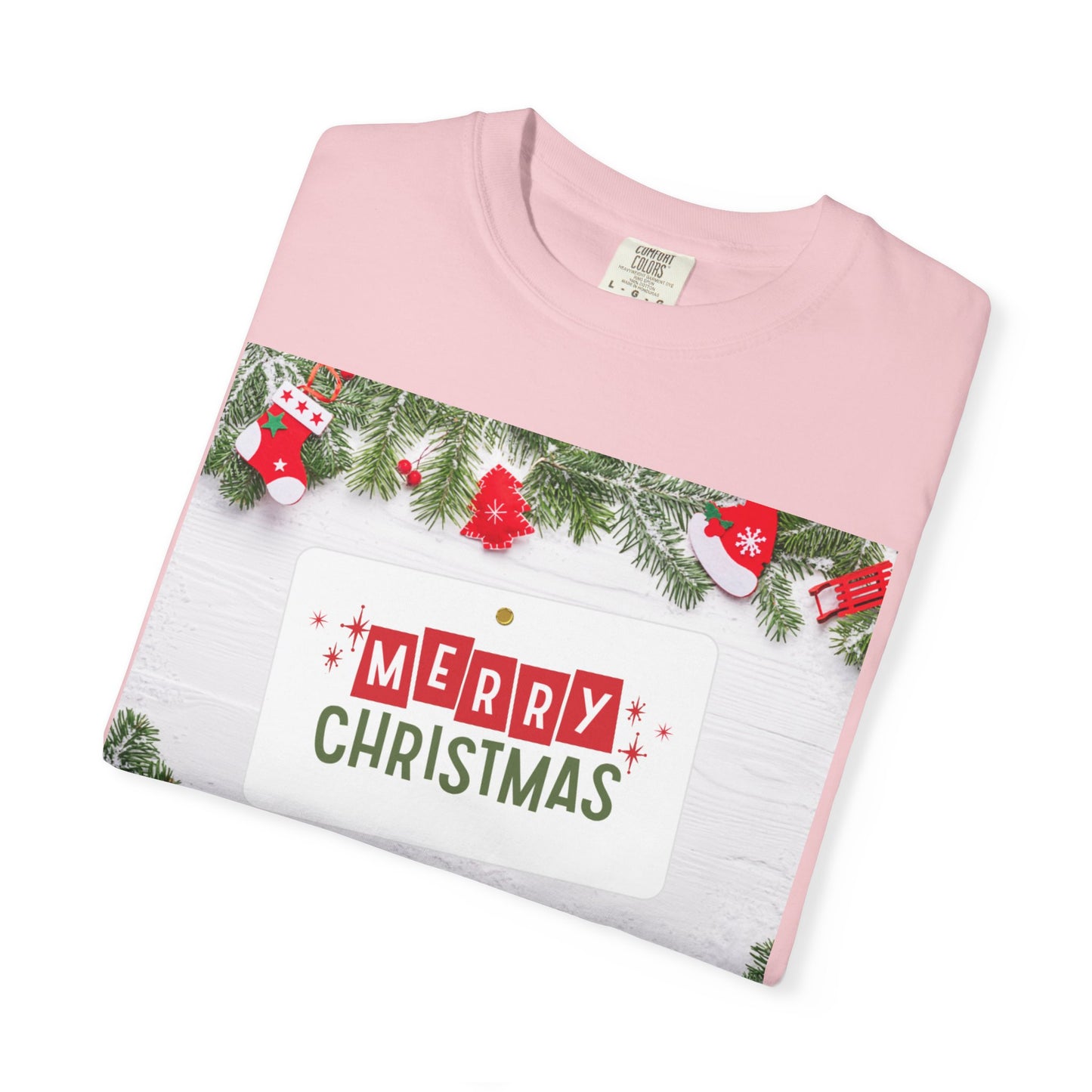 Merry Christmas Holiday T-Shirt — Festive Pine & Ornament Graphic