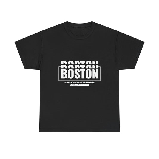 Boston Graphic Tee — Double-Stacked Logo City Shirt