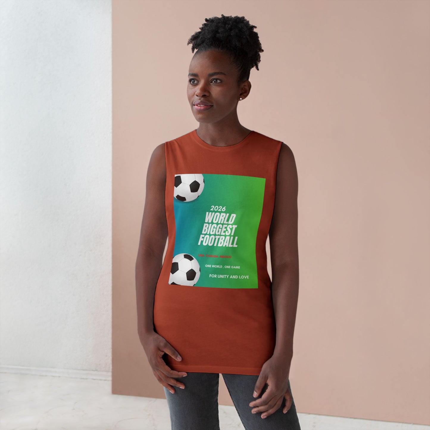 Football Graphic Tank Top — "World Biggest Football 2028" Sports Tee