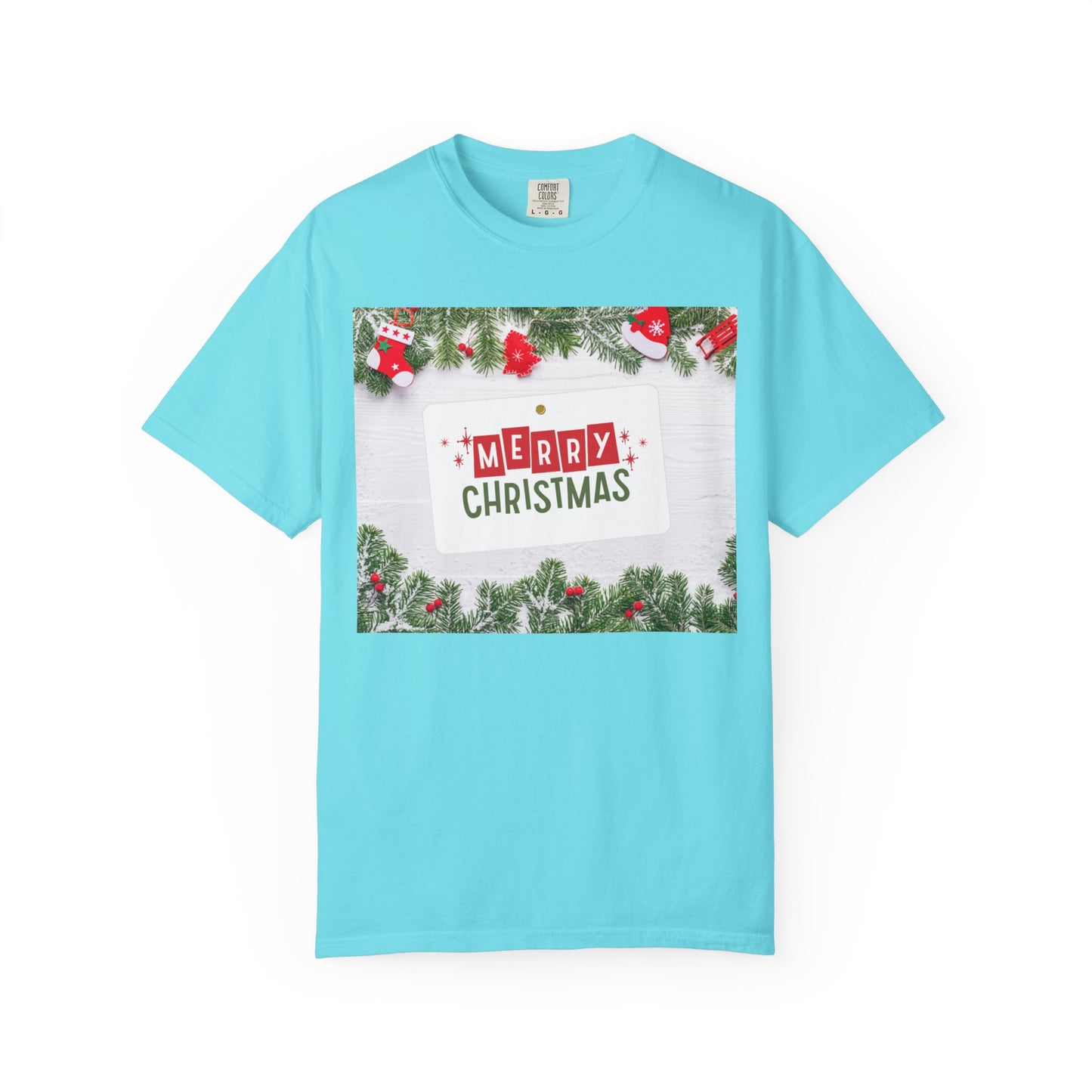 Merry Christmas Holiday T-Shirt — Festive Pine & Ornament Graphic