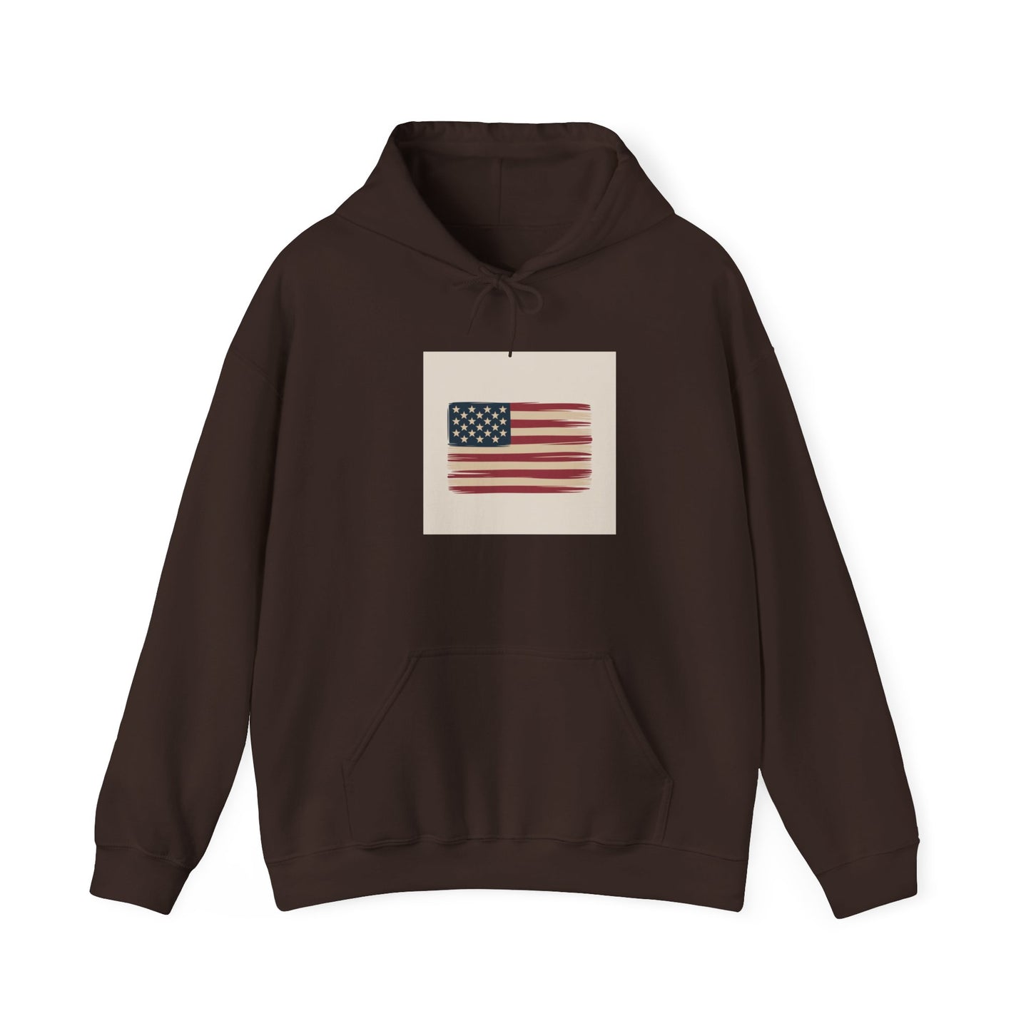 Vintage American Flag Hoodie — Distressed USA Patriotic Sweatshirt