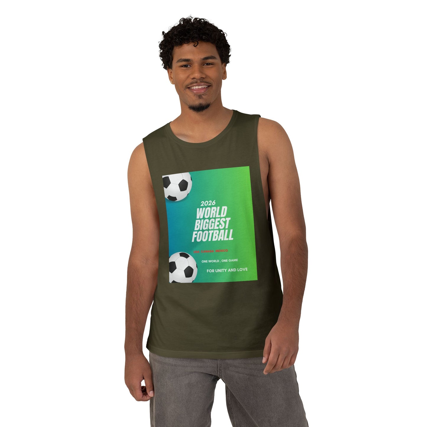 Football Graphic Tank Top — "World Biggest Football 2028" Sports Tee
