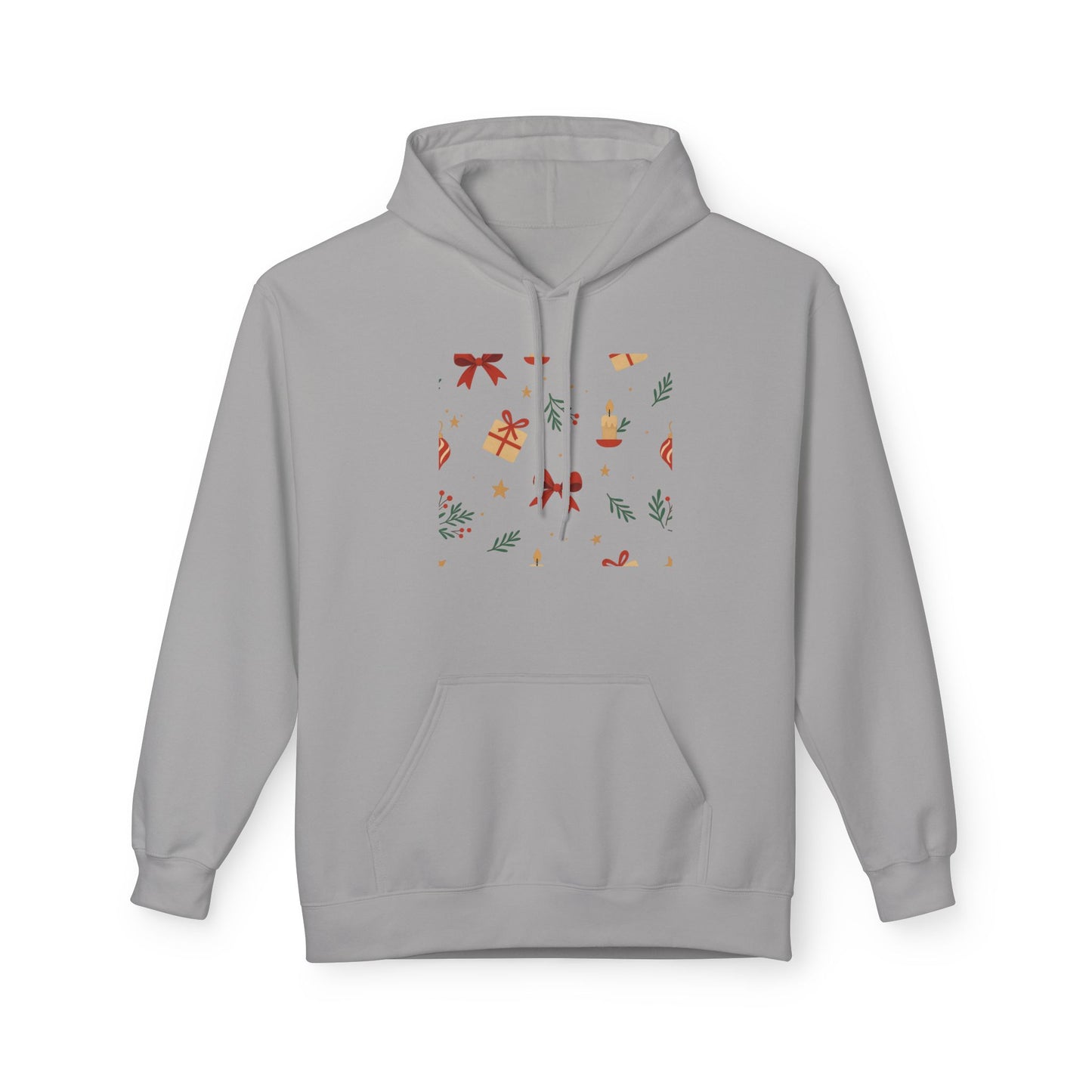 Holiday Gift Pattern Hoodie — Festive Presents & Bows Design