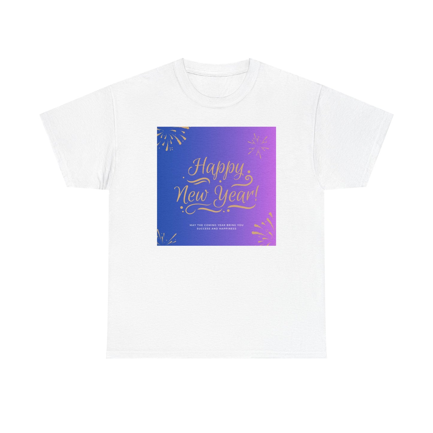 Happy New Year Tee — Festive Gradient Fireworks Holiday T‑Shirt