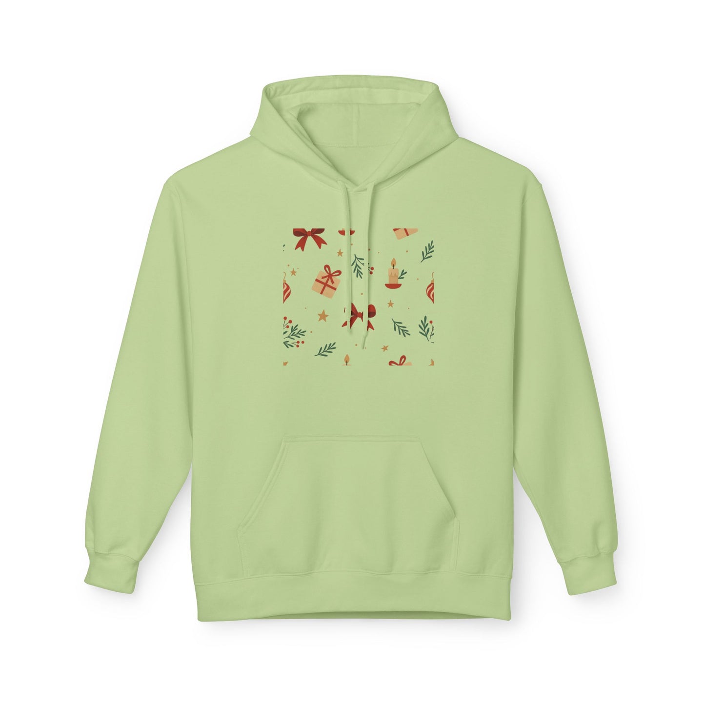 Holiday Gift Pattern Hoodie — Festive Presents & Bows Design