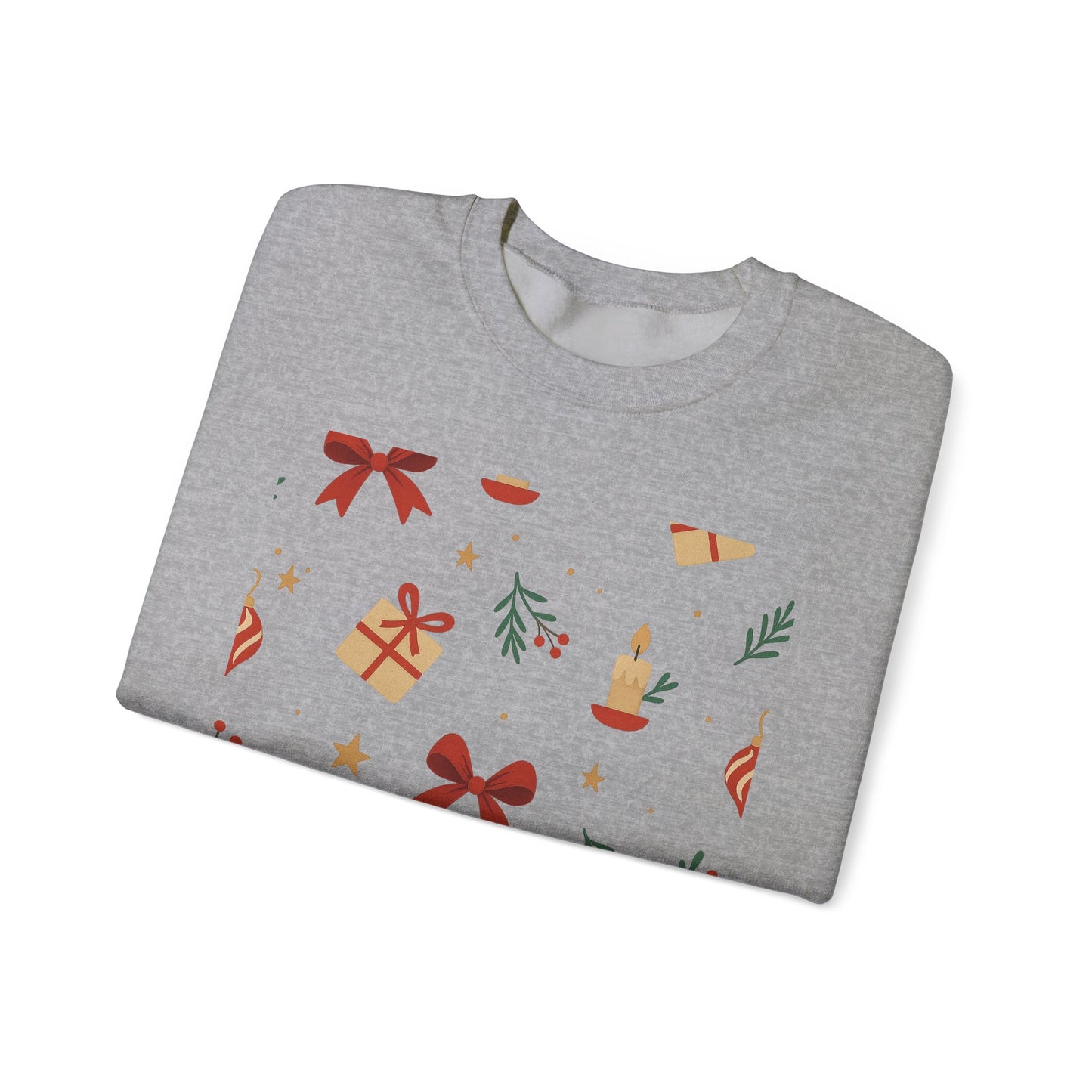 Holiday Pattern Sweatshirt — Festive Gifts & Candle Design Crewneck