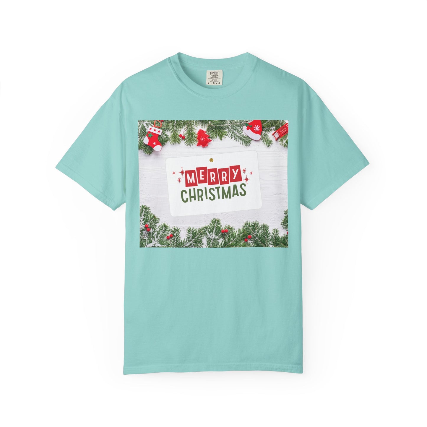 Merry Christmas Holiday T-Shirt — Festive Pine & Ornament Graphic