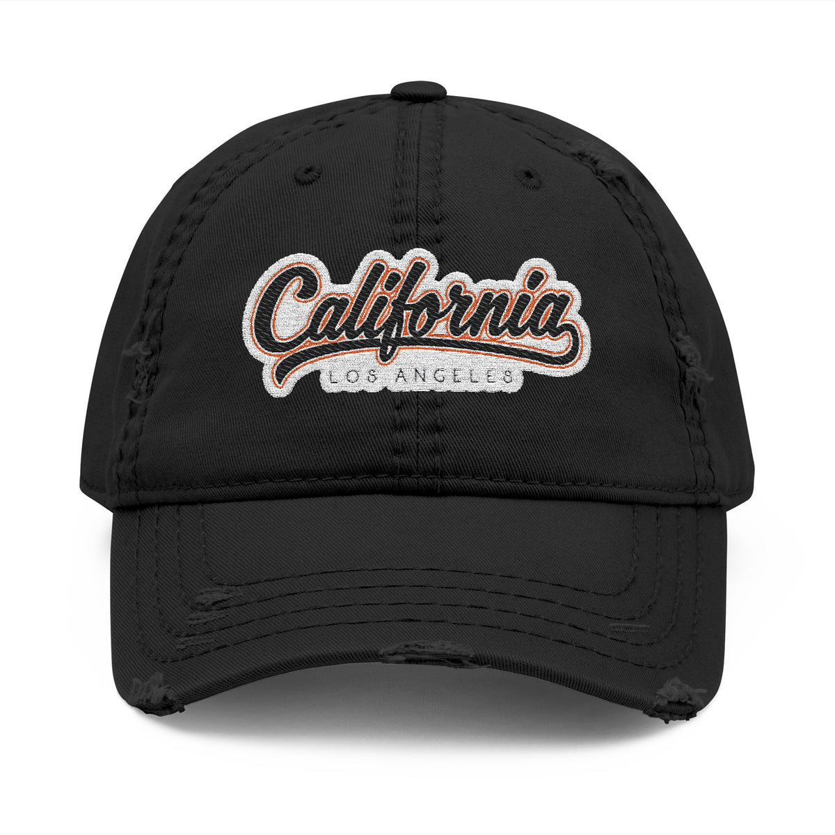 California Embroidered Distressed Dad Hat — Vintage Washed Baseball Cap