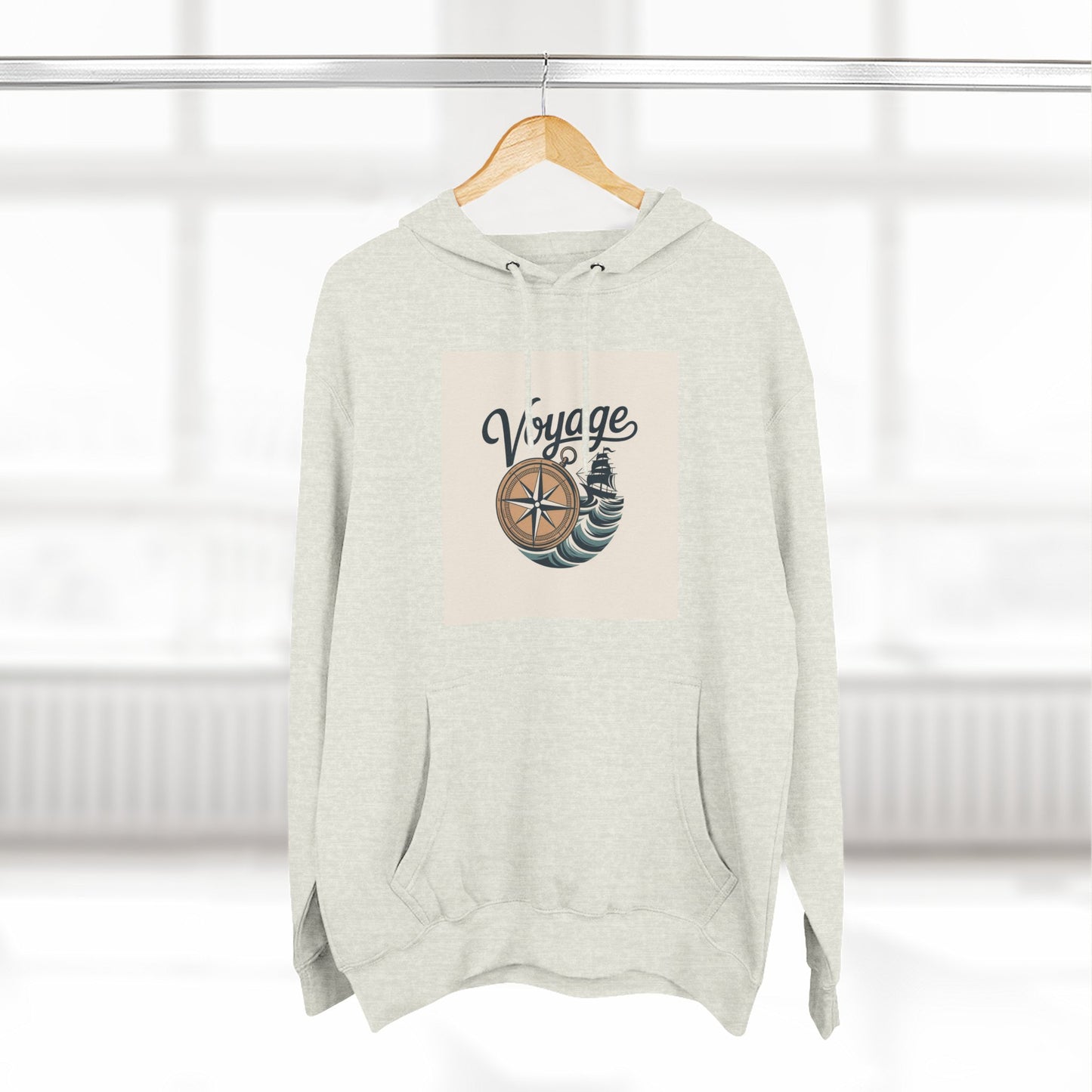 Voyage Compass Hoodie — Nautical Travel Graphic Pullover