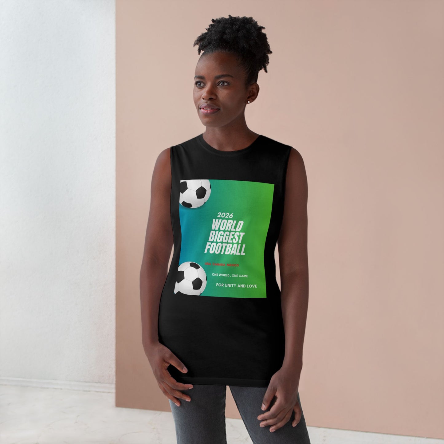 Football Graphic Tank Top — "World Biggest Football 2028" Sports Tee