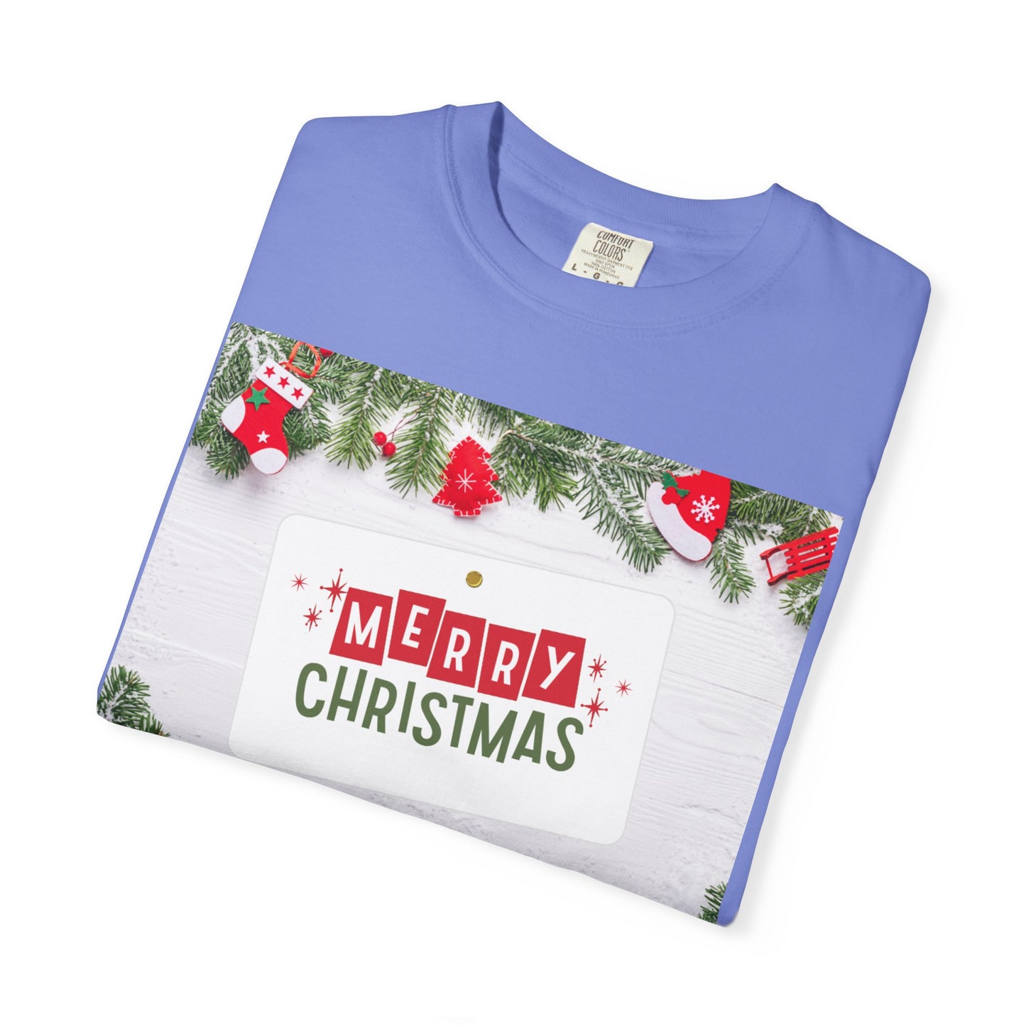 Merry Christmas Holiday T-Shirt — Festive Pine & Ornament Graphic